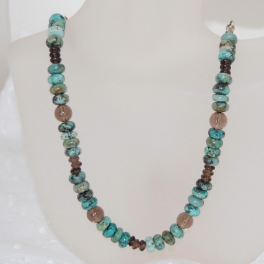 African Turquoise and Smoky Quartz