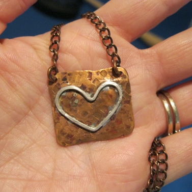 Copper Sheet with Fine Silver Heart
