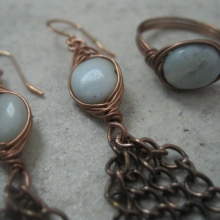 Amazonite and Copper Herringbone Weave with  chain img_2644.jpg