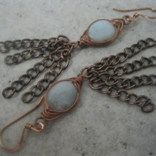 Amazonite and Copper Herringbone Weave with  chain img_2645.jpg
