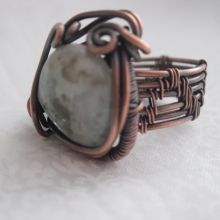 Natural Aquamarine Stone wrapped with Copper Weaving img_6145.jpg