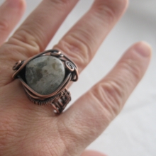 Natural Aquamarine Stone wrapped with Copper Weaving img_6155.jpg