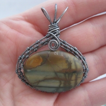 Scenic Jasper "Sunset" Oxidized Sterling Wire-Wrapped Pendant img_6414.jpg
