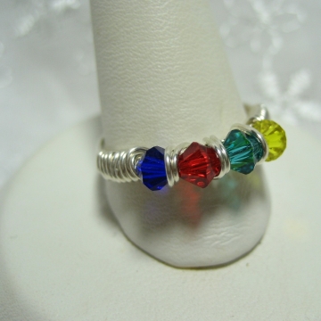 Autism Awareness Crystal Ring Made in Your Size