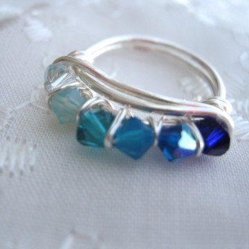 Color Shades Swarovski Crystal Ring ~ Many Colors Available