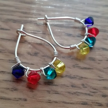 Autism Awareness Swarovski Crystal Mini-Hoop Earrings