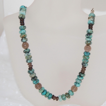 African Turquoise and Smoky Quartz African Turquoise and Smoky Quartz