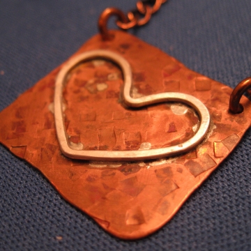 Copper Sheet with Fine Silver Heart