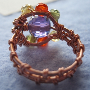 Cubic Zirconia and Weaved Copper Ring Cubic Zirconia and Weaved Copper Ring